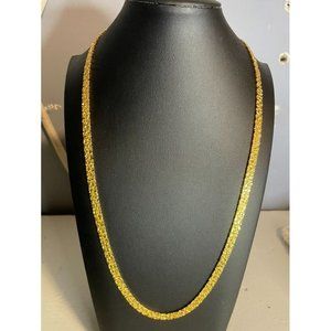 Gold Tone Snake Chain Necklace Latch Closure Length 25 Inches